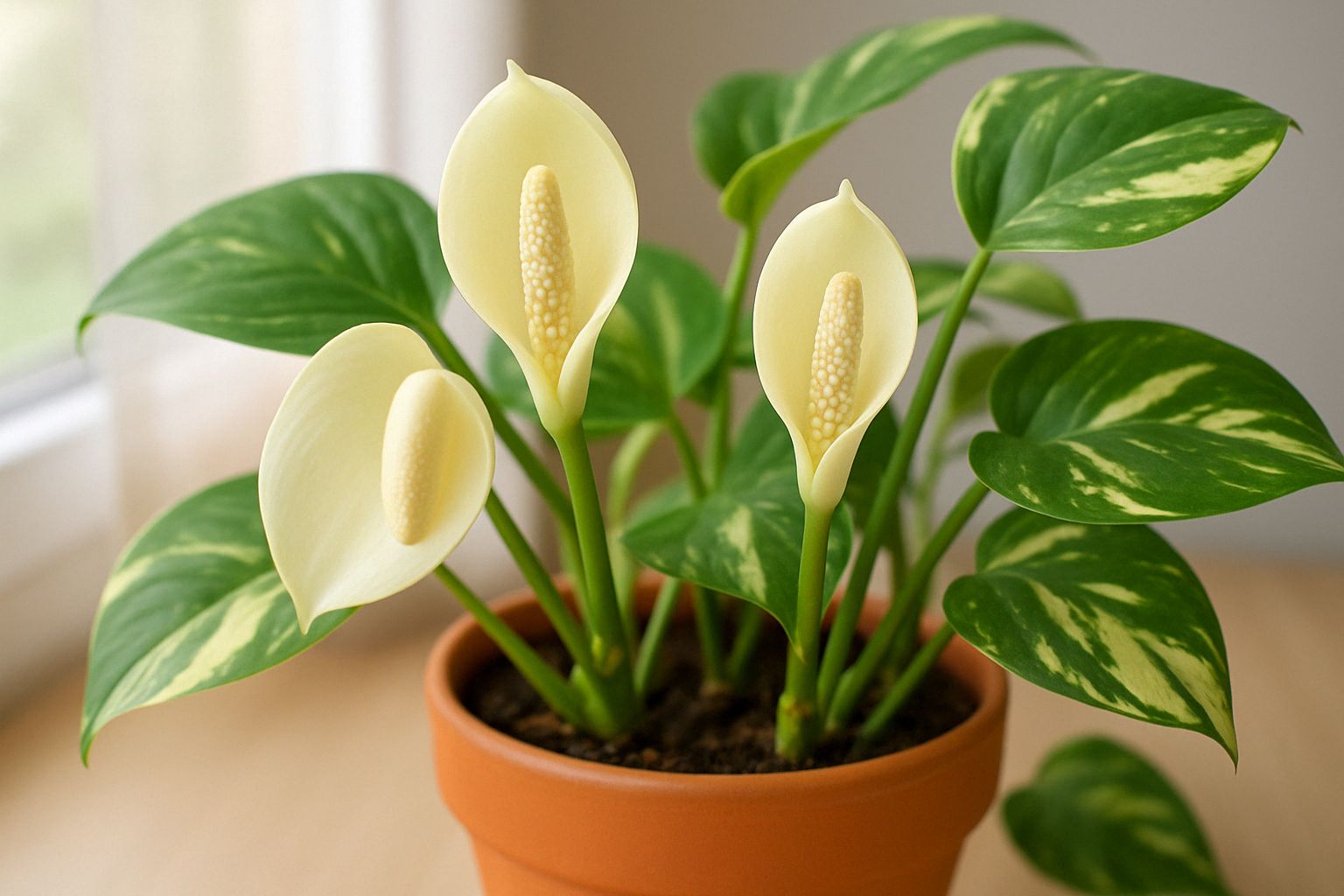 Efeutute Blüten: Ein Blick auf die seltene Schönheit der Kletterpflanze