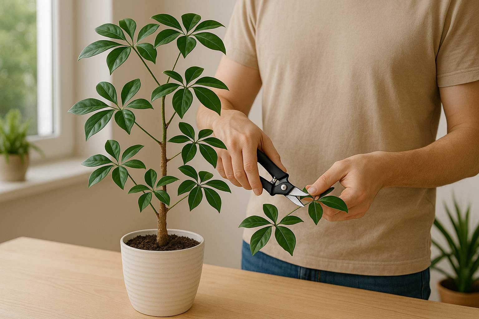 Schefflera schneiden: Dein Weg zu einer gesunden Strahlenaralie