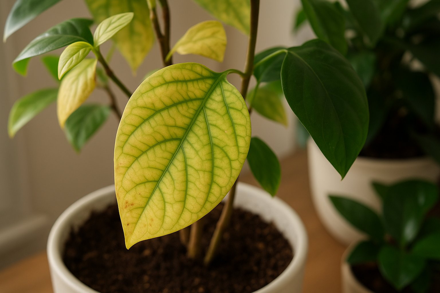 Chlorose bei Zimmerpflanzen verstehen und behandeln