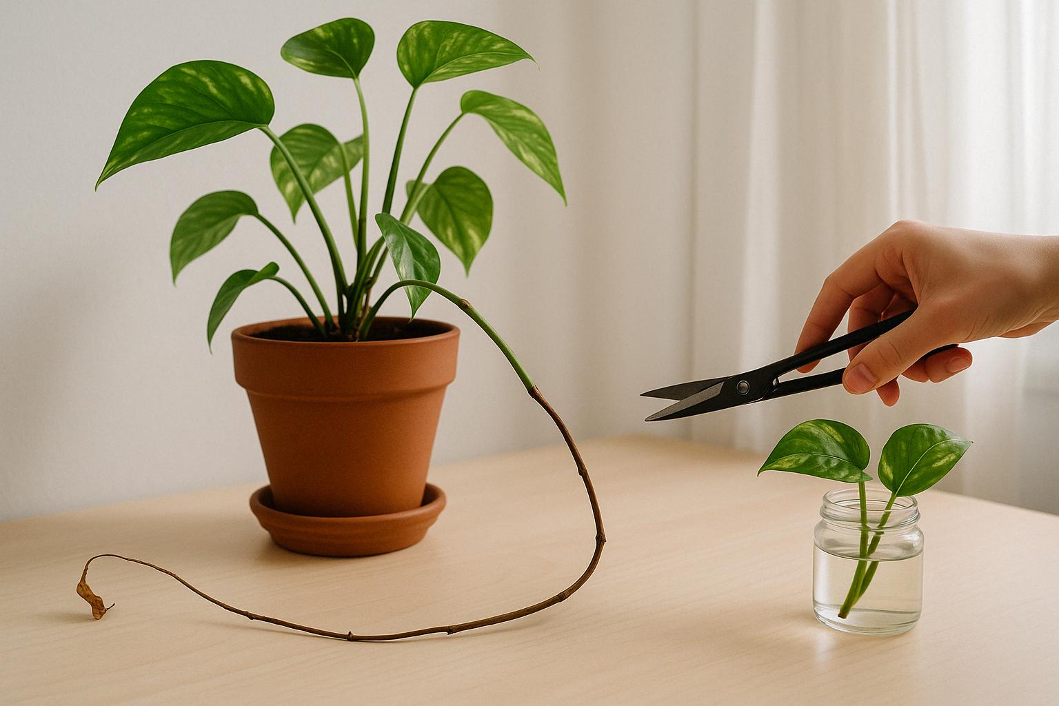 Efeutute mit langen Trieben ohne Blätter: Ursachen und Lösungen