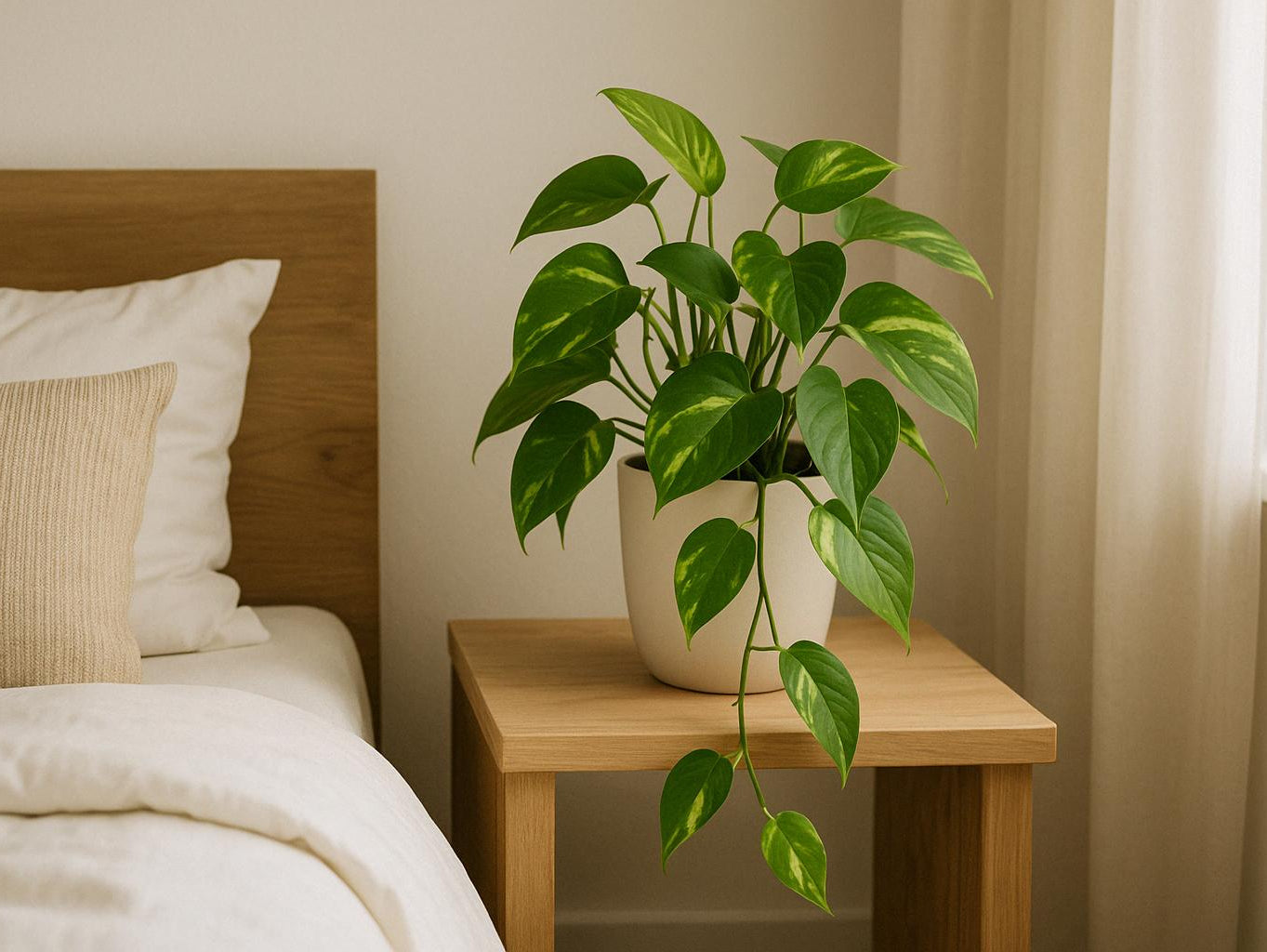 Efeutute im Schlafzimmer: Dein grüner Begleiter für bessere Luft und Schlaf