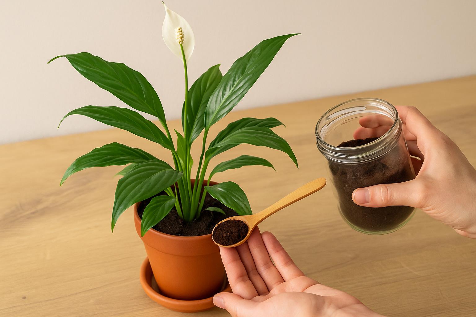 Kaffeesatz als Dünger für dein Einblatt