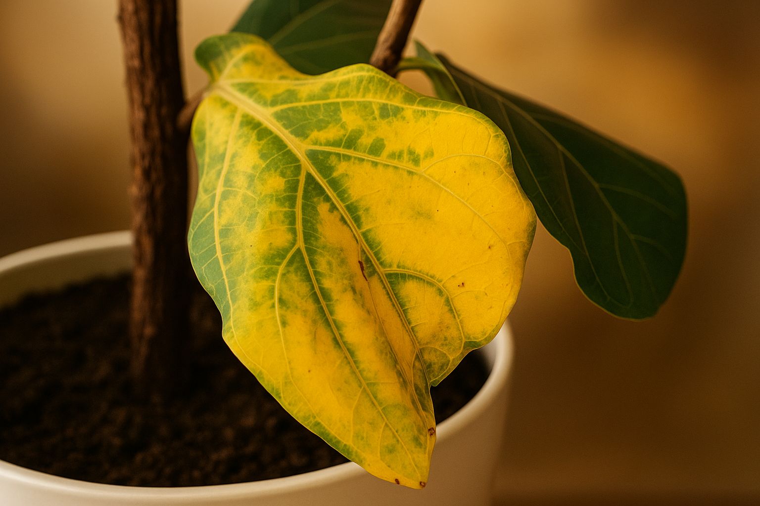 Geigenfeige: Gelbe Blätter- das solltest du tun