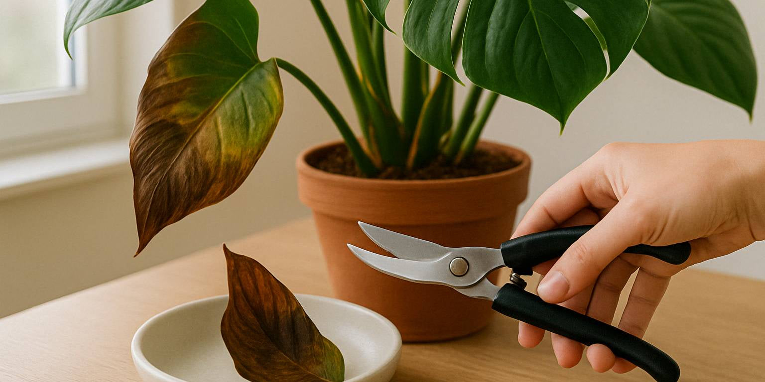 Monstera braune Blätter schneiden: So rettest du dein Fensterblatt