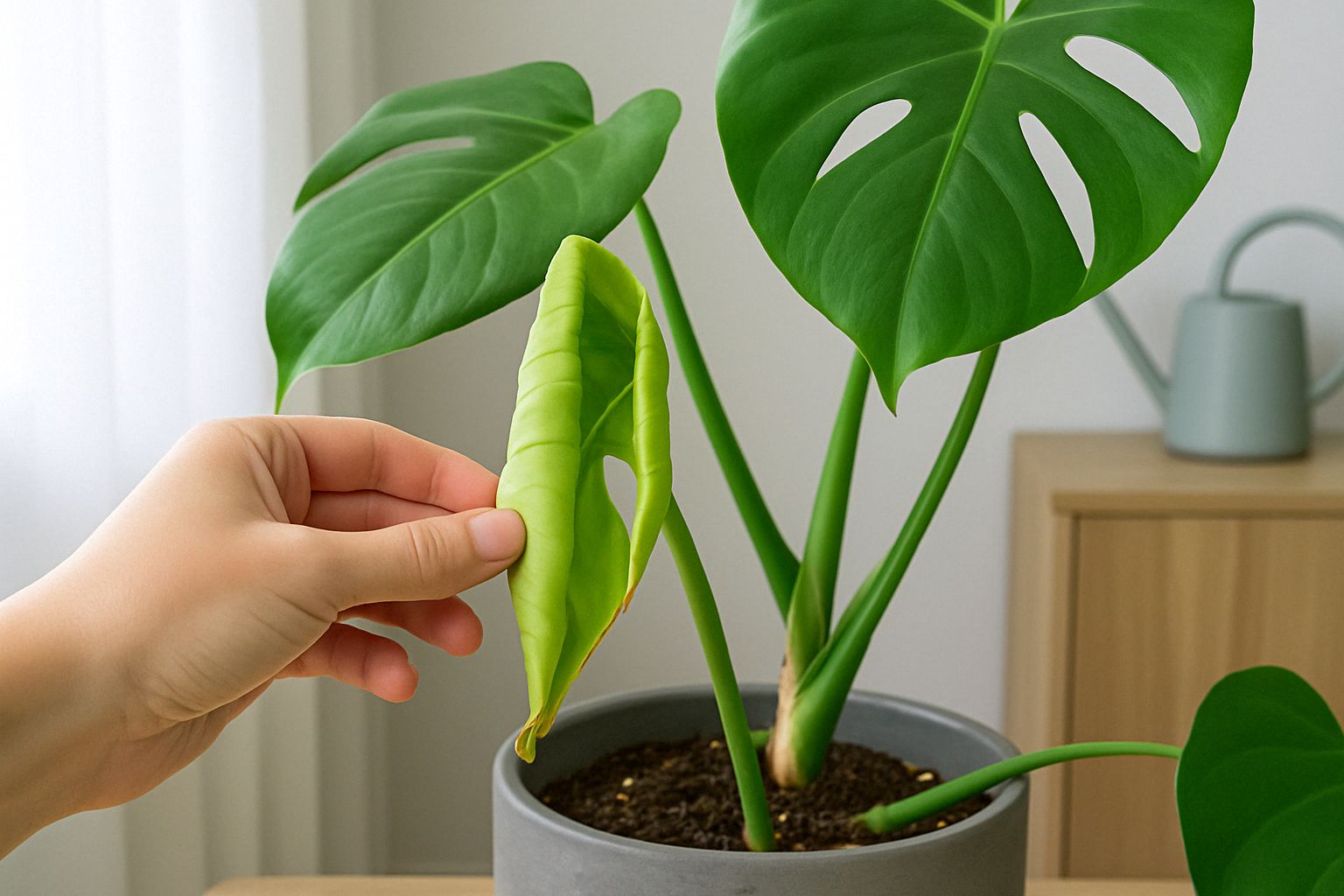 Eingerollte Blätter bei der Monstera: Ursachen erkennen und beheben