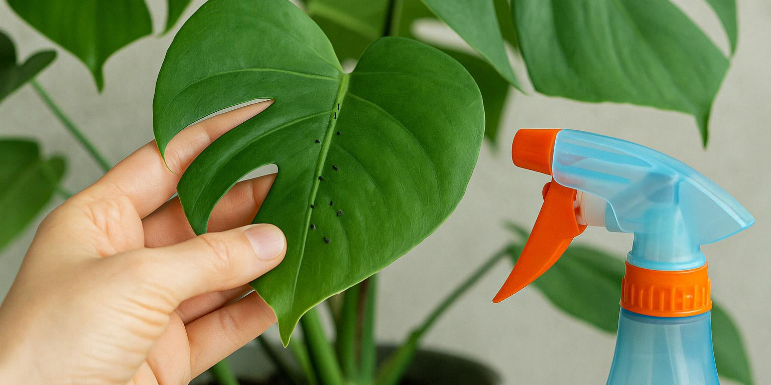 Kleine schwarze Tierchen auf deiner Monstera: Was tun?