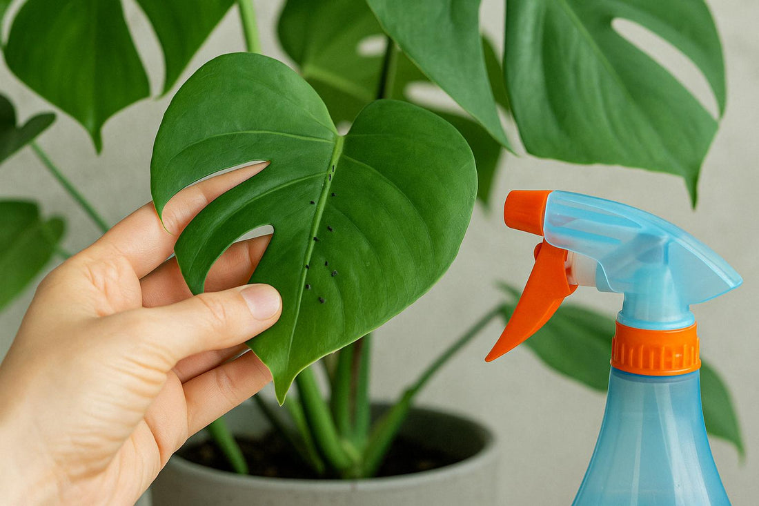 Kleine schwarze Tierchen auf deiner Monstera: Was tun?