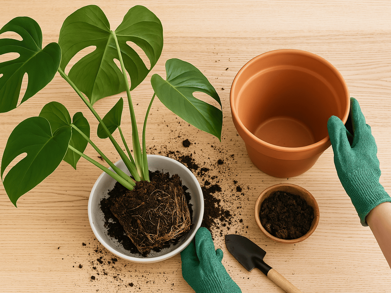 Monstera umtopfen leicht gemacht: Schritt-für-Schritt-Anleitung