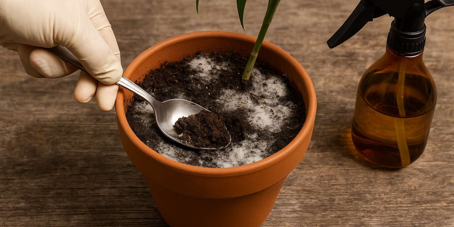 Schimmel auf Blumenerde erfolgreich ohne Umtopfen entfernen