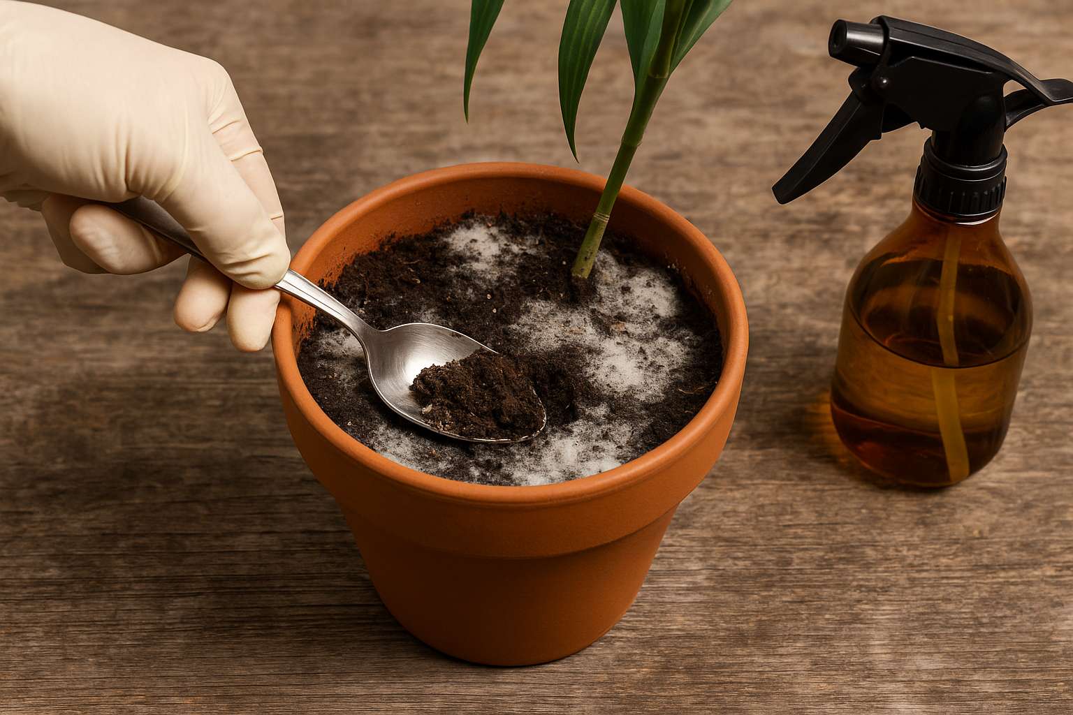 Schimmel auf Blumenerde erfolgreich ohne Umtopfen entfernen