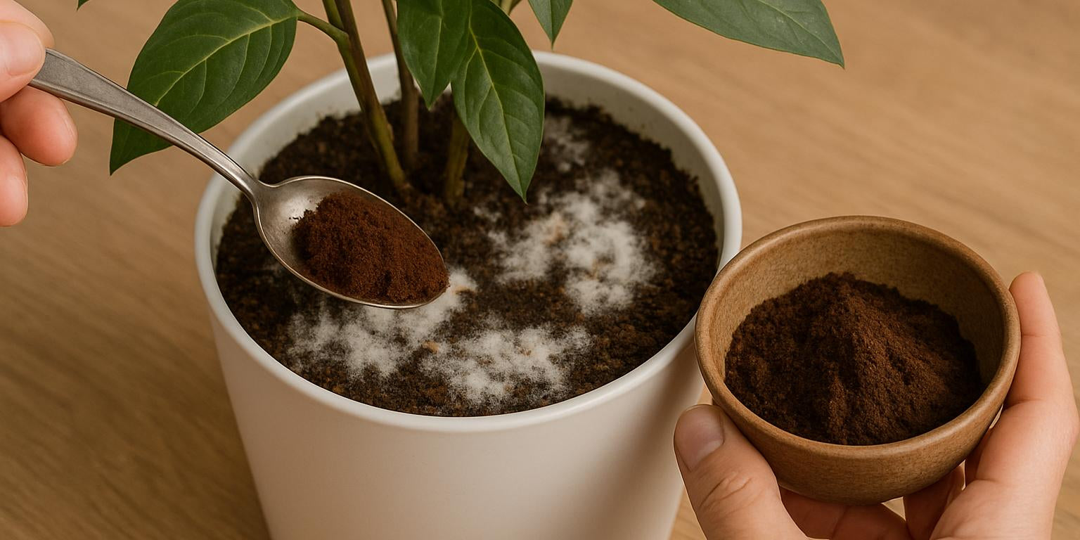 Kaffeesatz als Helfer gegen Schimmel auf Blumenerde
