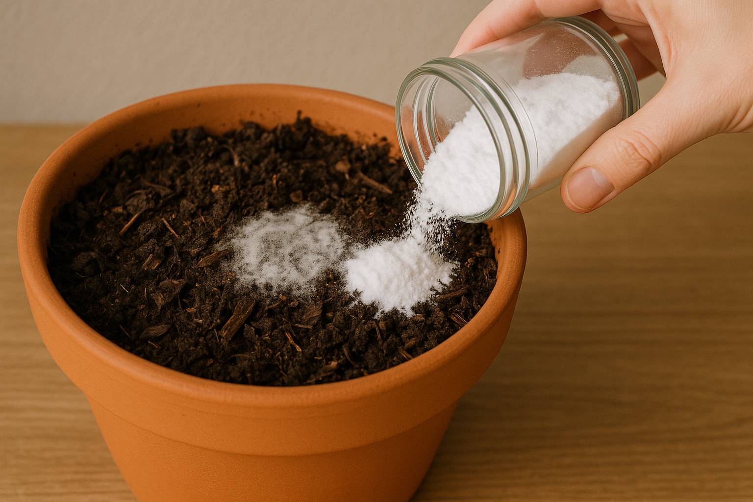 Schimmel in Blumenerde mit Hausmitteln bekämpfen