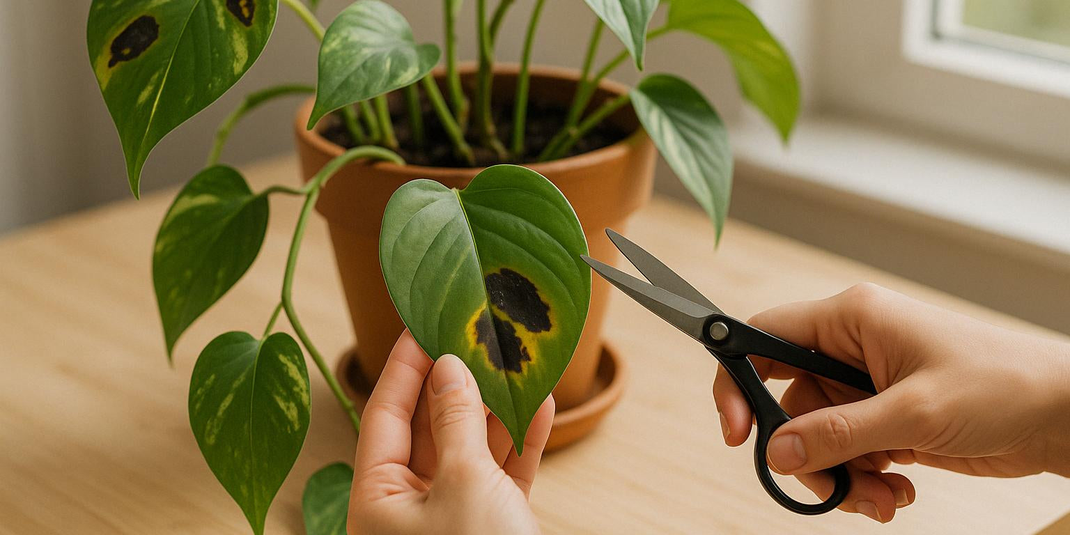 Schwarze Flecken an deiner Efeutute: Was tun?