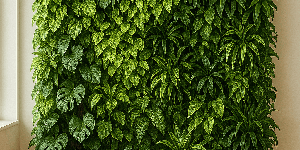 Eine Wand mit Pflanzen: Dein grünes Highlight für Zuhause