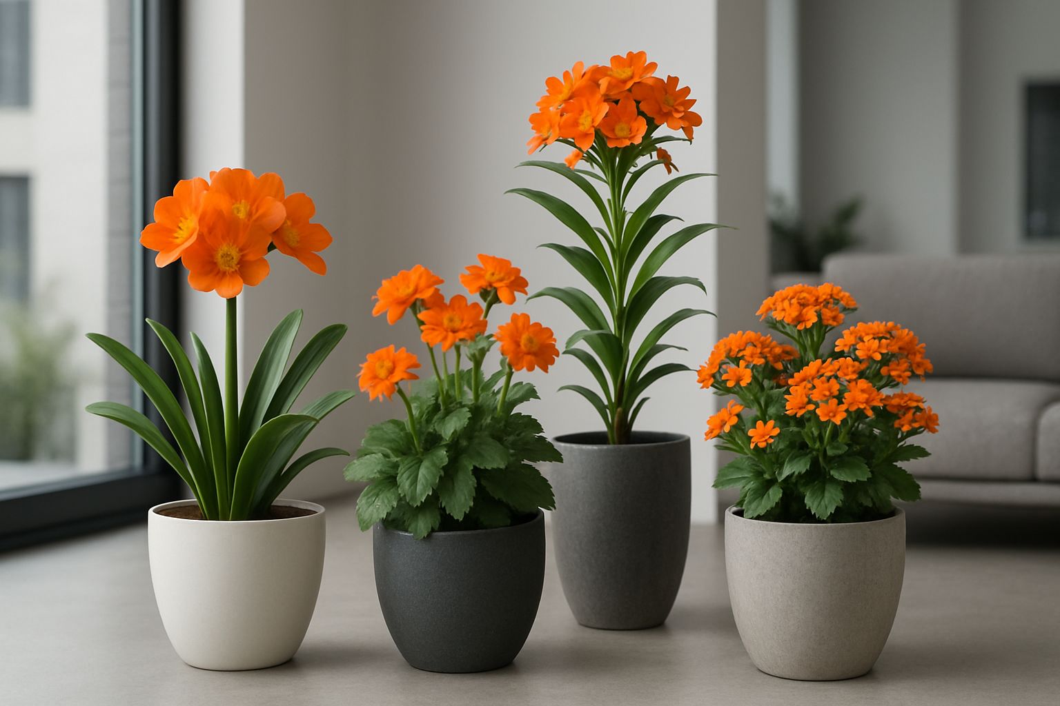 Orange Blüten Zimmerpflanzen