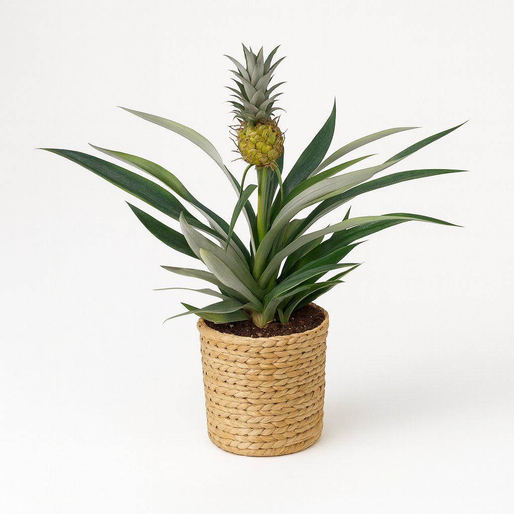 Bromelia Ananas - 30cm in einem modernen Studio mit modernem Topf
