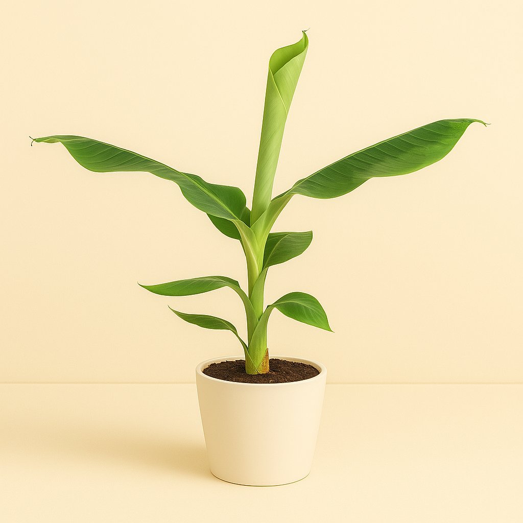 Musa Dwarf Cavendish - 60cm in einem modernen Studio mit modernem Topf