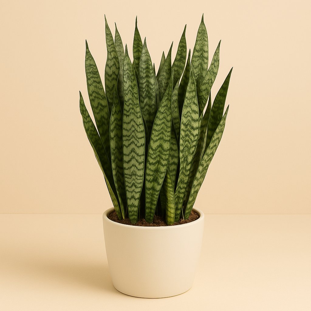 Sanseveria Black-Coral - 75cm in einem modernen Studio mit modernem Topf