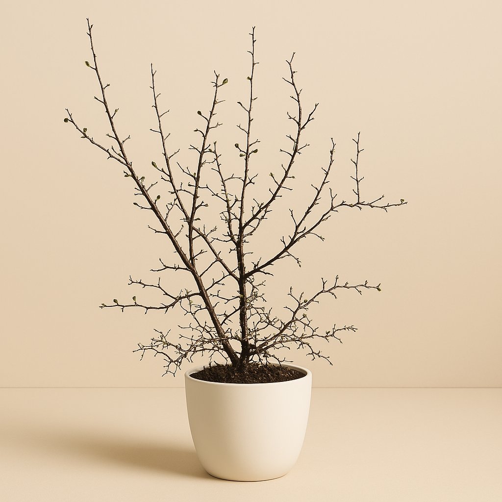 Corokia Cotoneaster - 40cm in einem modernen Studio mit modernem Topf