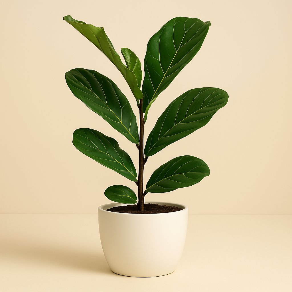 Ficus Lyrata - 110cm in einem modernen Studio mit modernem Topf