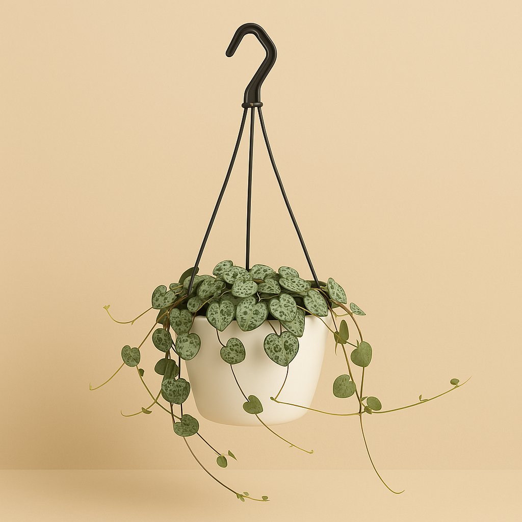 Ceropegia Woodii - 15cm in einem modernen Studio mit modernem Topf