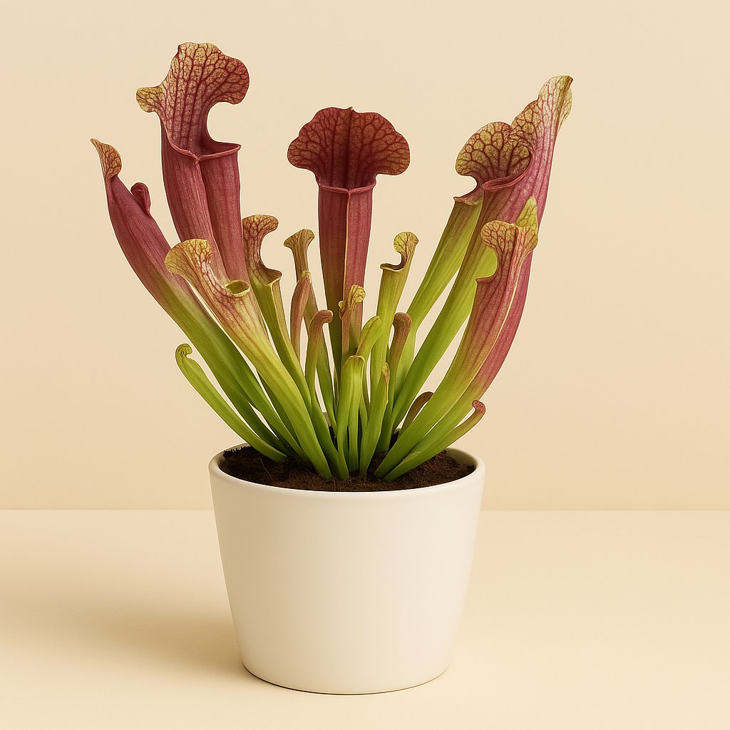 Sarracenia Barba - 25cm in einem modernen Studio mit modernem Topf