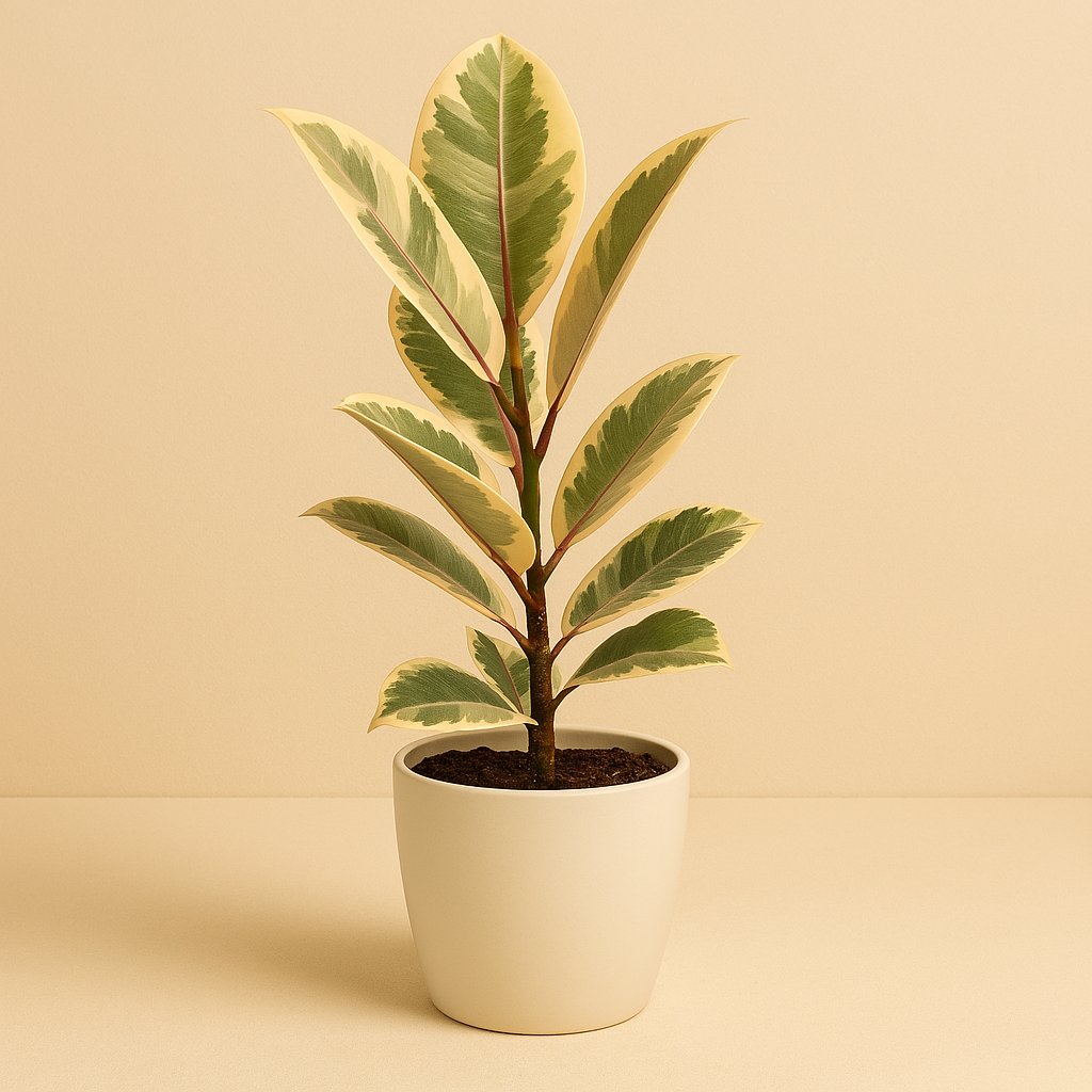 Ficus Elastica Tineke - 55cm in einem modernen Studio mit modernem Topf