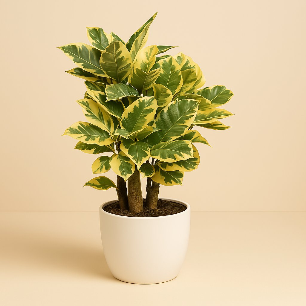 Croton Eberneum - 50cm in einem modernen Studio mit modernem Topf