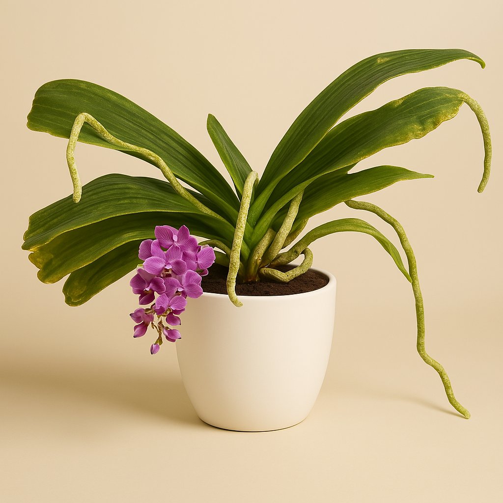 Rynchostylis - 15cm in einem modernen Studio mit modernem Topf