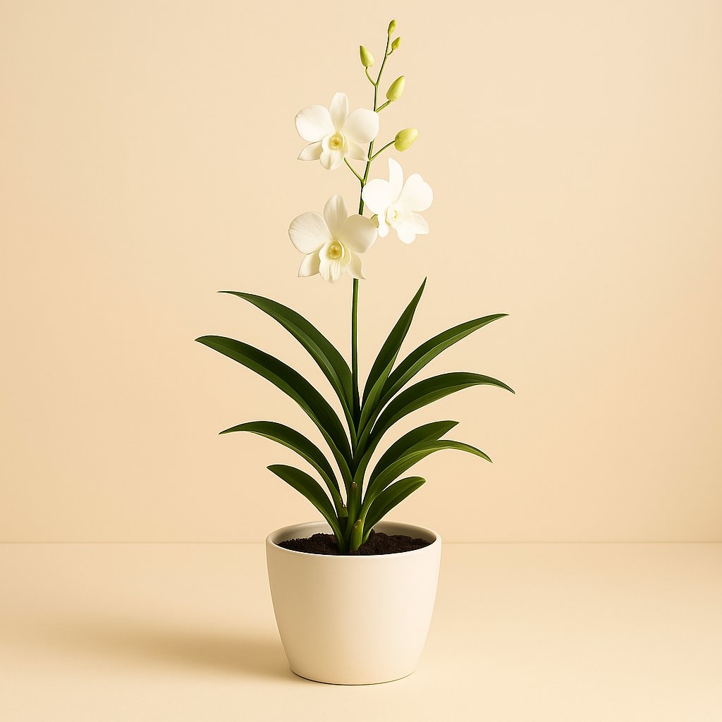 Dendrobium - 70cm in einem modernen Studio mit modernem Topf