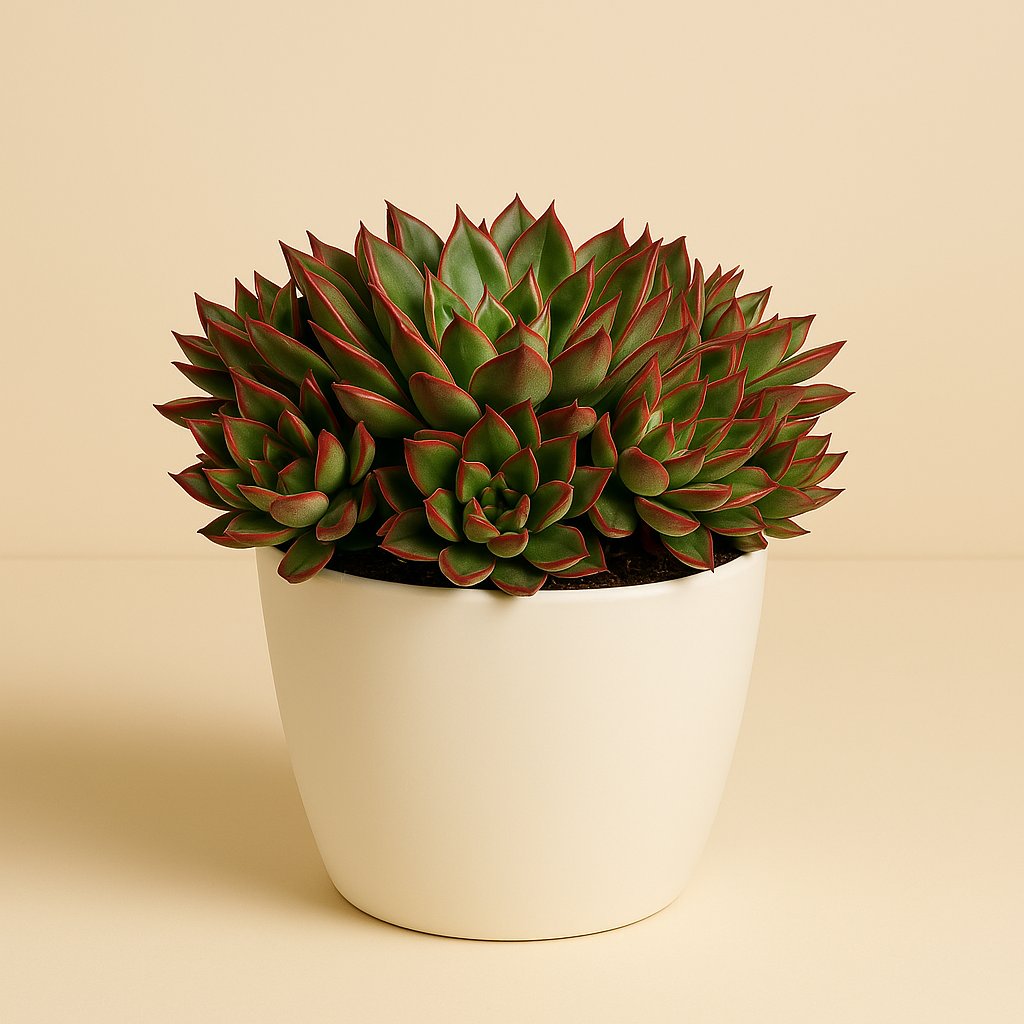 Echeveria Pulvinata - 20cm in einem modernen Studio mit modernem Topf