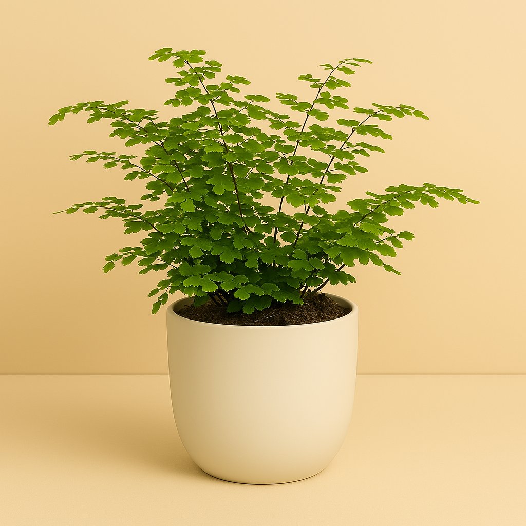Adiantum Fritz Luthi - 35cm in einem modernen Studio mit modernem Topf