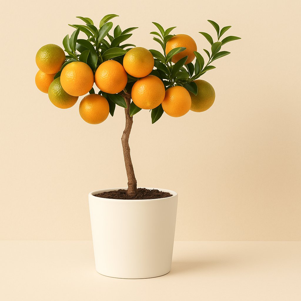 Citrus Mandarin - 45cm in einem modernen Studio mit modernem Topf