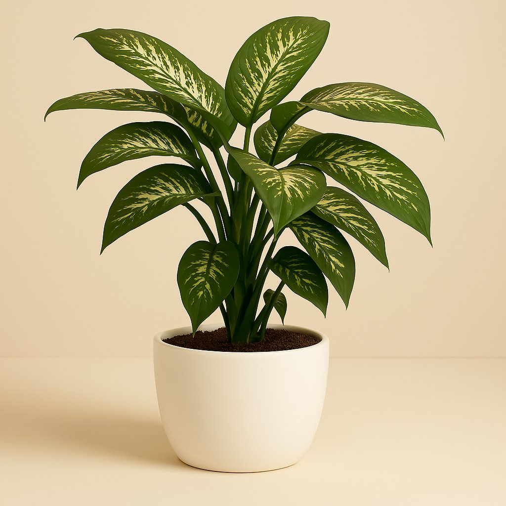 Dieffenbachia Mars - 60cm in einem modernen Studio mit modernem Topf