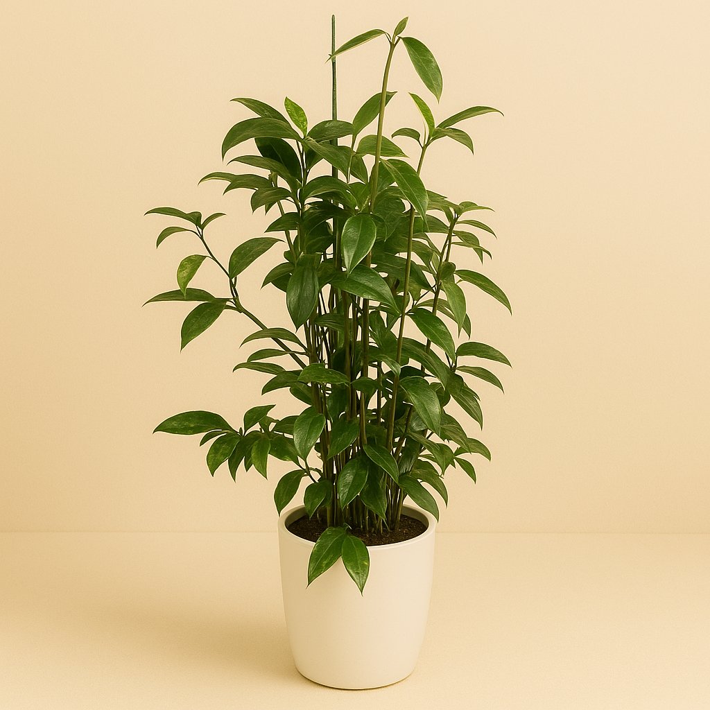 Dracaena Surculosa - 110cm in einem modernen Studio mit modernem Topf