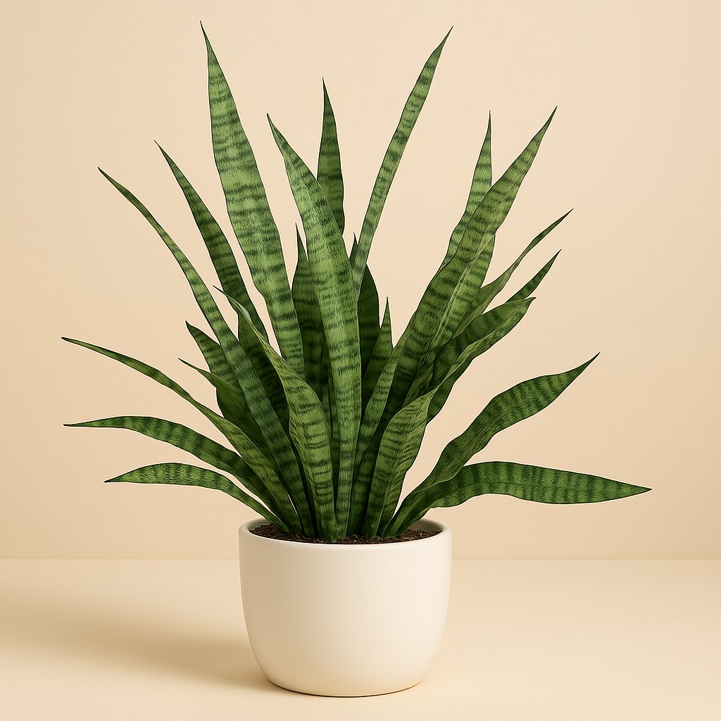 Sansevieria Diamond Green - 40cm in einem modernen Studio mit modernem Topf