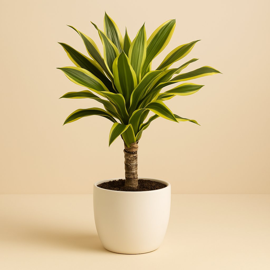 Dracaena Golden Coast - 50cm in einem modernen Studio mit modernem Topf