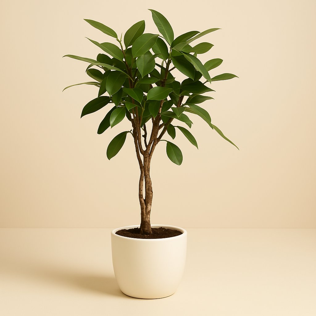 Ficus Cyathistipula - 110cm in einem modernen Studio mit modernem Topf
