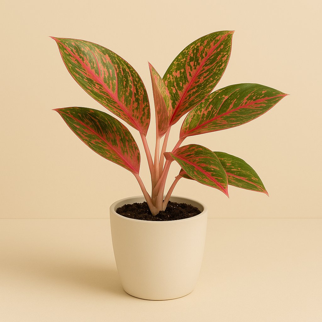 Aglaonema Dark Star - 35cm in einem modernen Studio mit modernem Topf