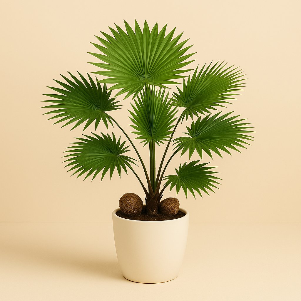 Livistona - 65cm in einem modernen Studio mit modernem Topf