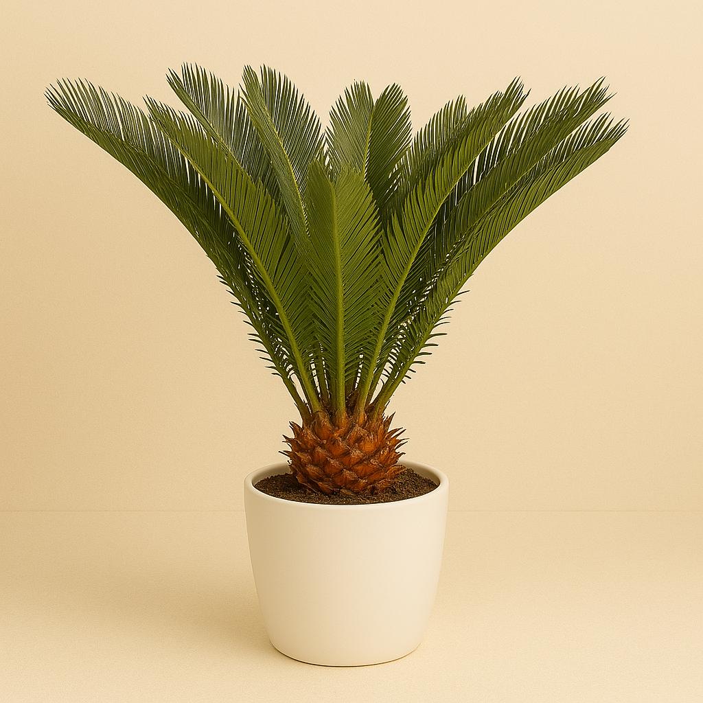Cycas Revoluta - 90cm in einem modernen Studio mit modernem Topf