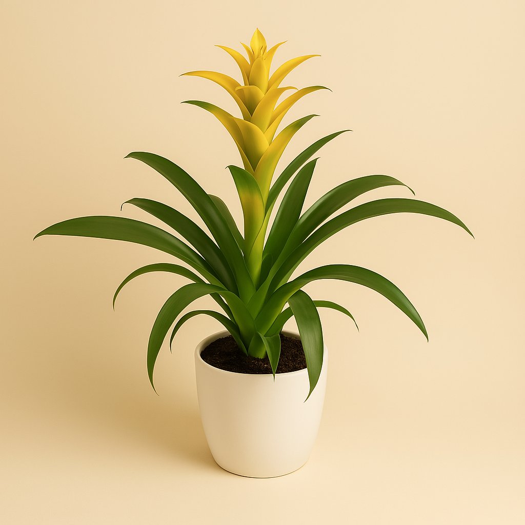 Guzmania Desire - 45cm in einem modernen Studio mit modernem Topf