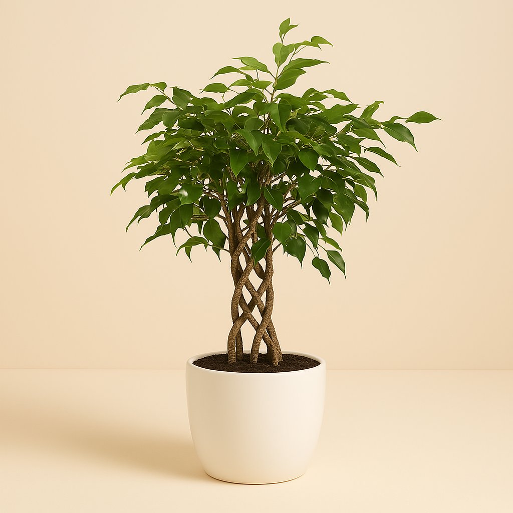 Ficus Benjamina Exotica - 100cm in einem modernen Studio mit modernem Topf