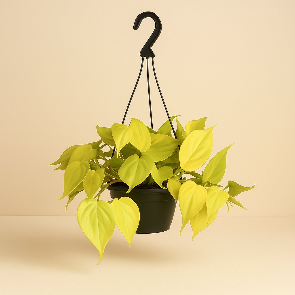 Philodendron Lime - 35cm in einem modernen Studio mit modernem Topf