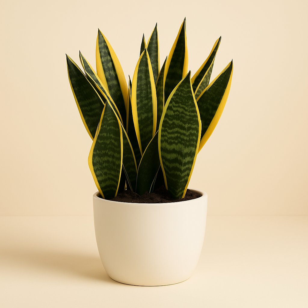 Sanseveria Goldflame - 50cm in einem modernen Studio mit modernem Topf