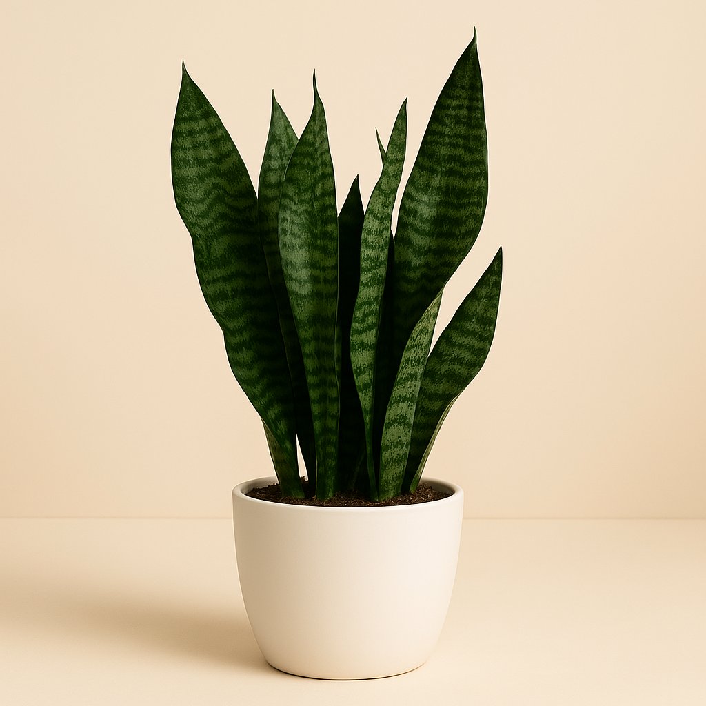 Sanseveria Black Coral - 60cm in einem modernen Studio mit modernem Topf