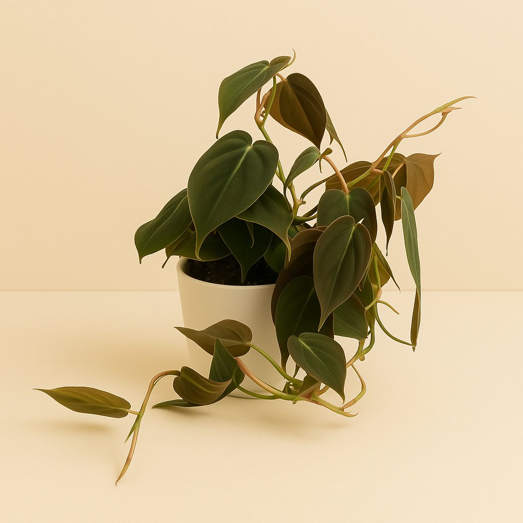 Philodendron Micans - 25cm in einem modernen Studio mit modernem Topf