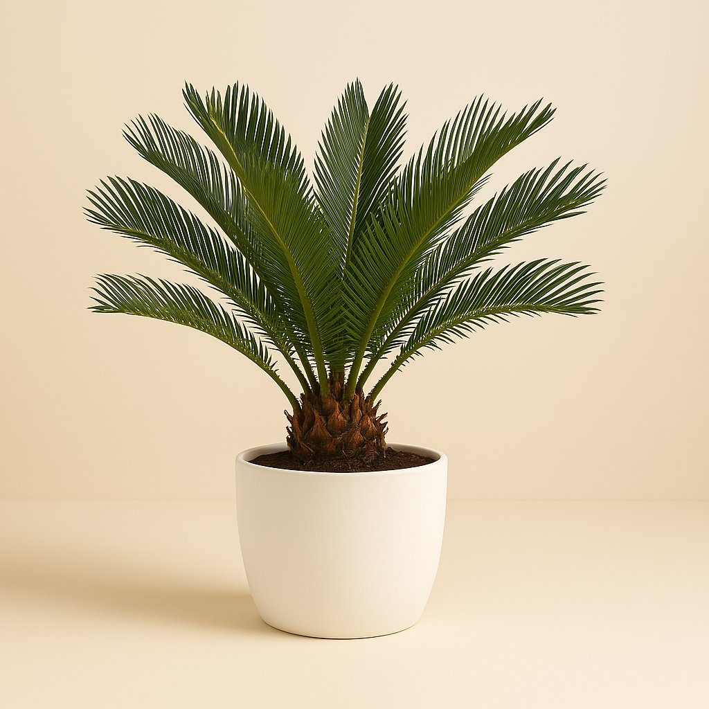 Cycas Revoluta - 60cm in einem modernen Studio mit modernem Topf
