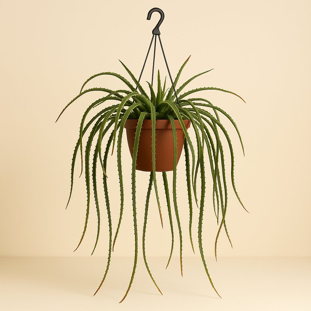 Lepismium Cruciforme Rojo - 70cm in einem modernen Studio mit modernem Topf