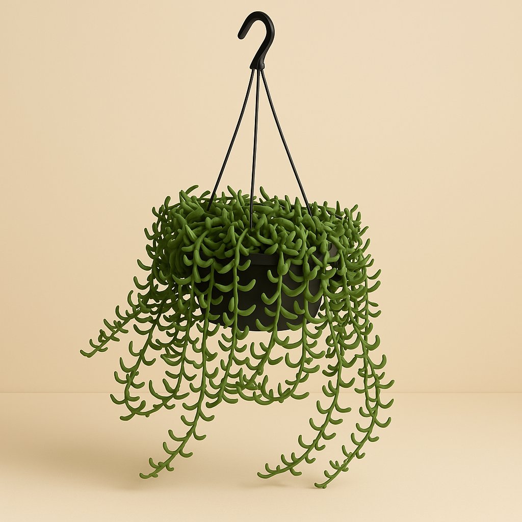 Senecio Peregrinus - 25cm in einem modernen Studio mit modernem Topf